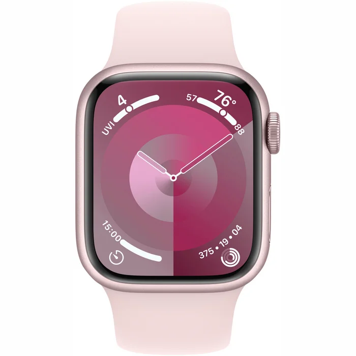 Viedpulkstenis Apple Watch Series 9 GPS + Cellular 45mm Pink Aluminium Case with Light Pink Sport Band - M/L [Mazlietots]